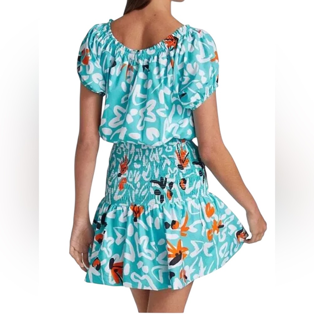 TANYA TAYLOR 6 Gwen Graphic Floral-Print Mini Dress $465 Resortwear Boho Chic - Picture 4 of 12